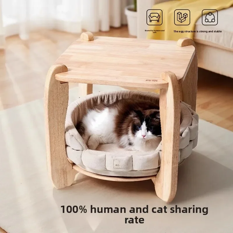 Four Seasons Universal Solid Wood Furniture Human Pet Bedroom Cat Villa Side Cat Nest Cat Climbing Frame