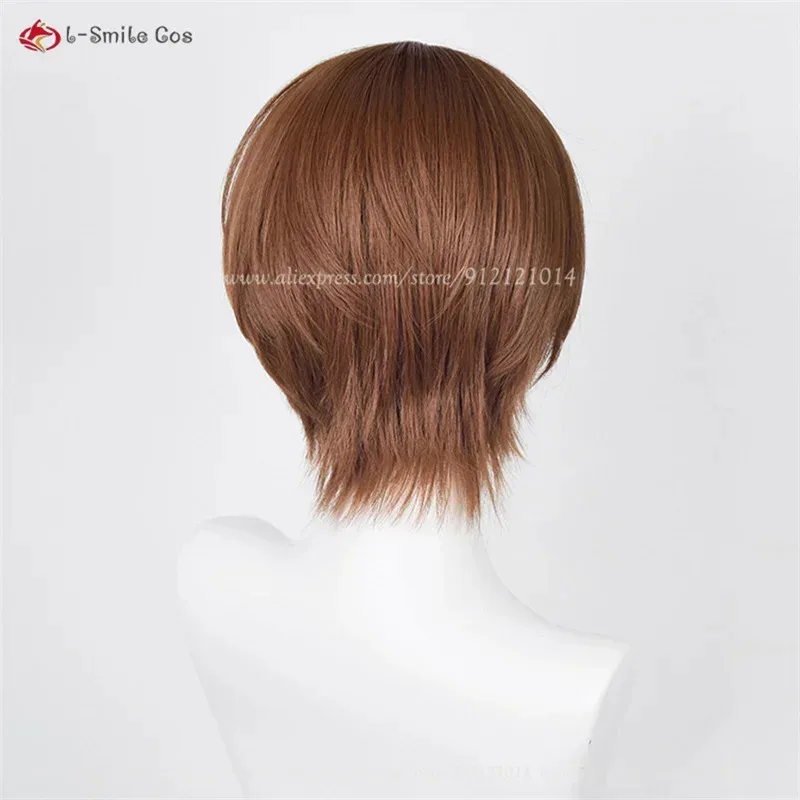 2025 аниме парики 30 см короткая кожа головы темно-коричневый Ягами светло-термостойкие синтетические волосы косплей костюм