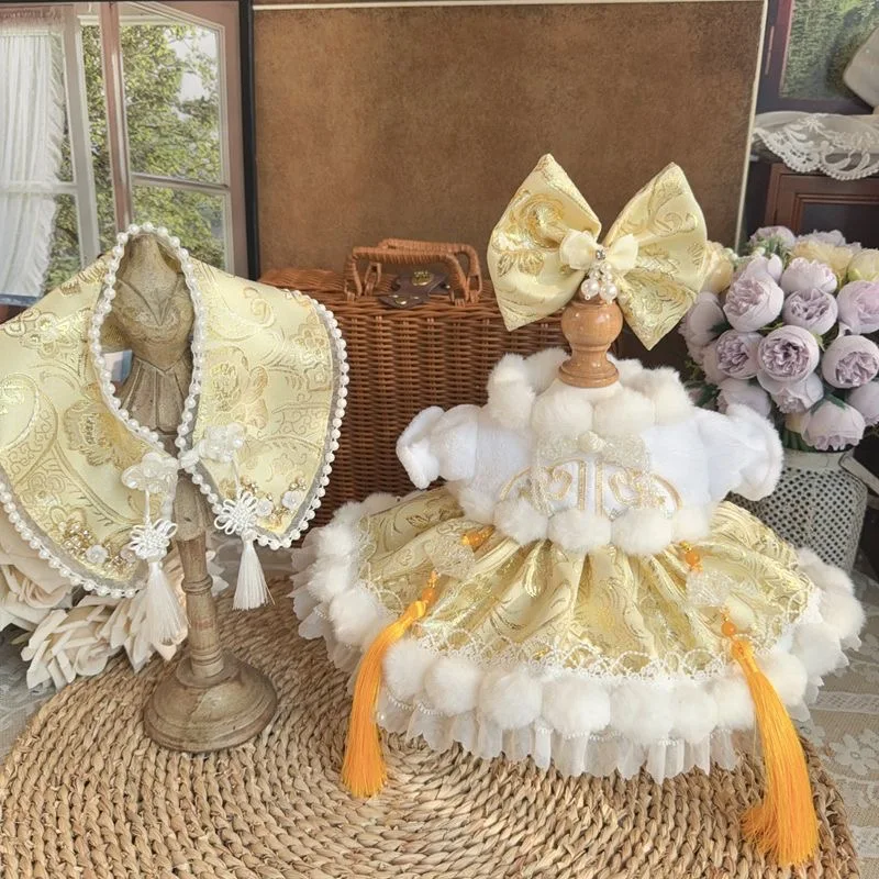 15 CM 20 CM 40 CM Baumwolle Puppe Kleidung Gold-Gelb Kleid 50-55 cm Reborn Puppe Kleidung kostenloser Versand