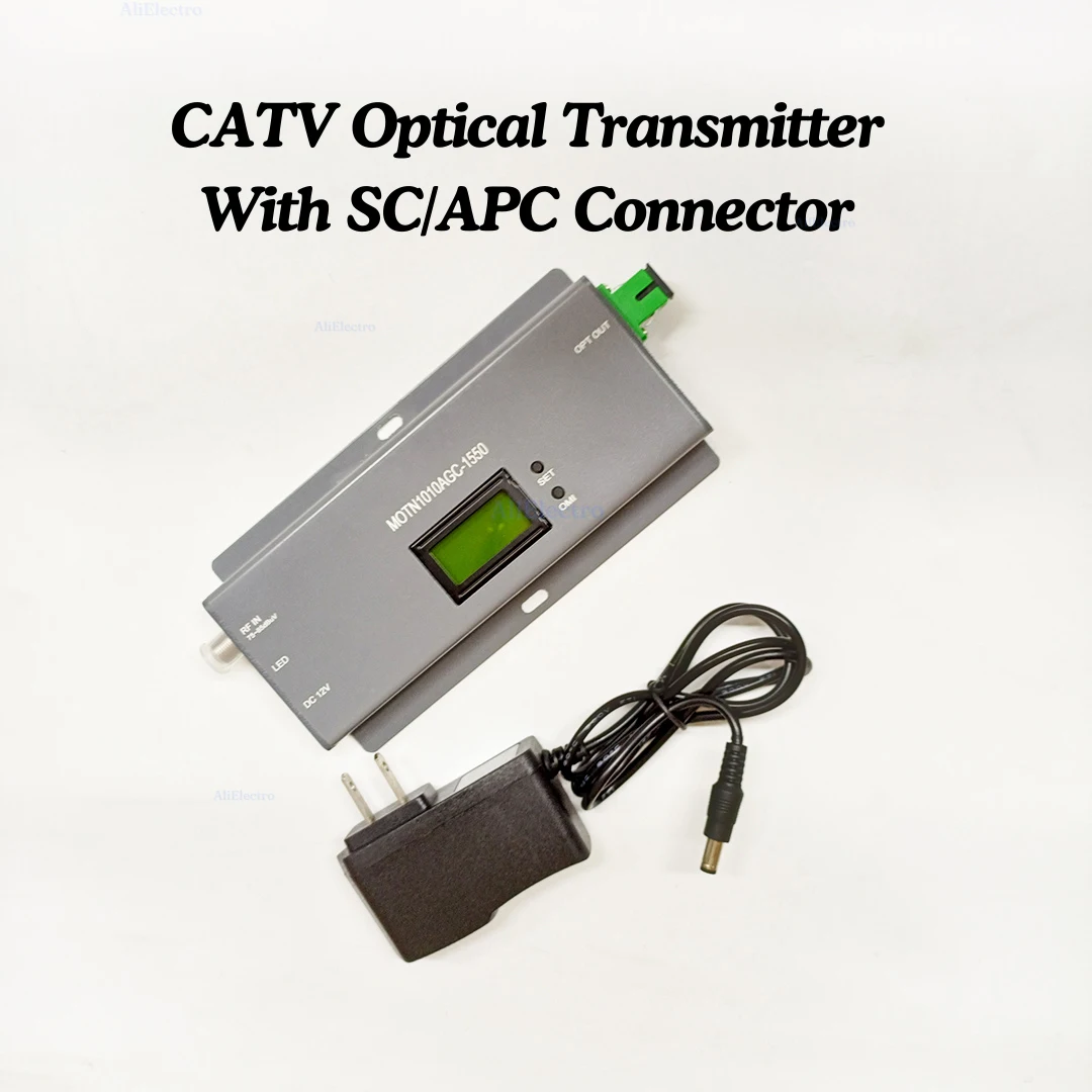 New FTTH 1010A-1550 Fiber 1550Nm CATV Optical Transmitter SC/APC Connector RF Input With LCD Display