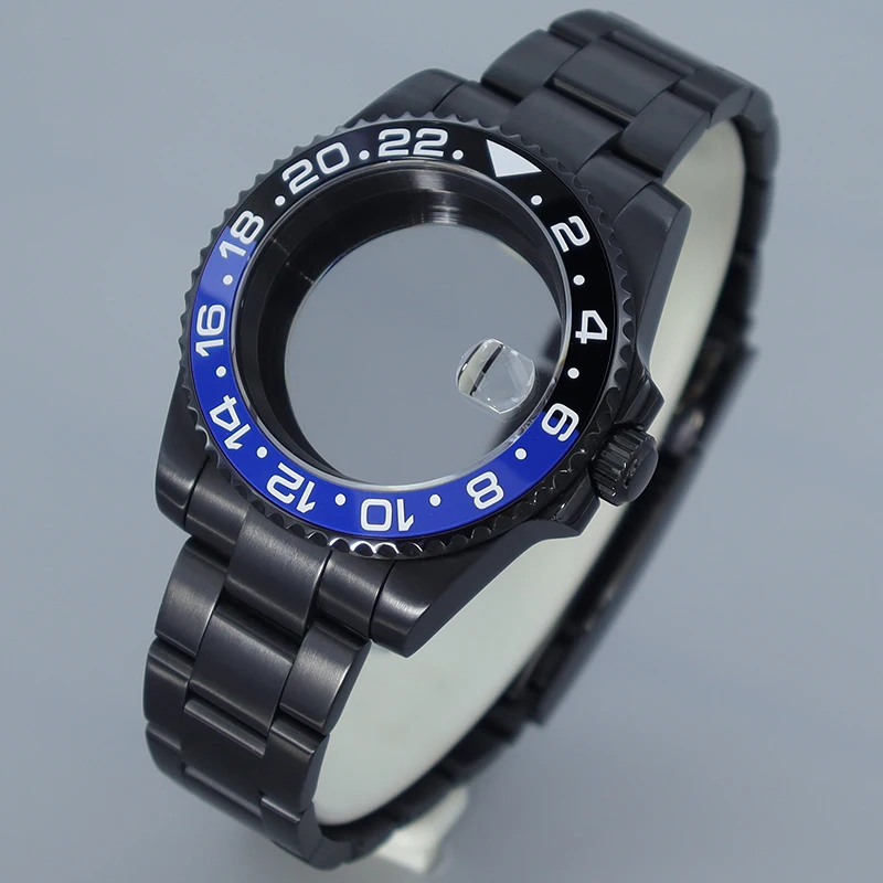 

40MM 200M Waterproof Watch Case Strap for NH35 NH36 NH34 NH70 Miyota8215 Eta2824 Automatic Movement 120clicks Two tone GMT Bezel