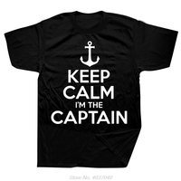 Keep Calm I'm The Captain Motor Boat Sailing Sea T-shirt Men Cotton Streetwear Oversized Short Sleeve Fashion Summer T Shirt