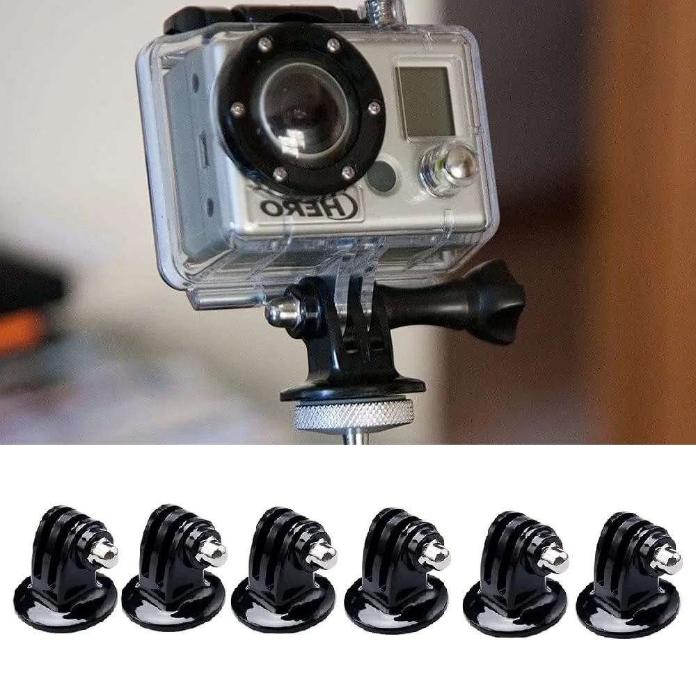 6 uds soporte para trípode adaptador de montaje GoPro accesorios para Go Pro Hero 12 11 10 9 negro 8 7 6 5 4 MAX Session SJCAM Yi EKEN