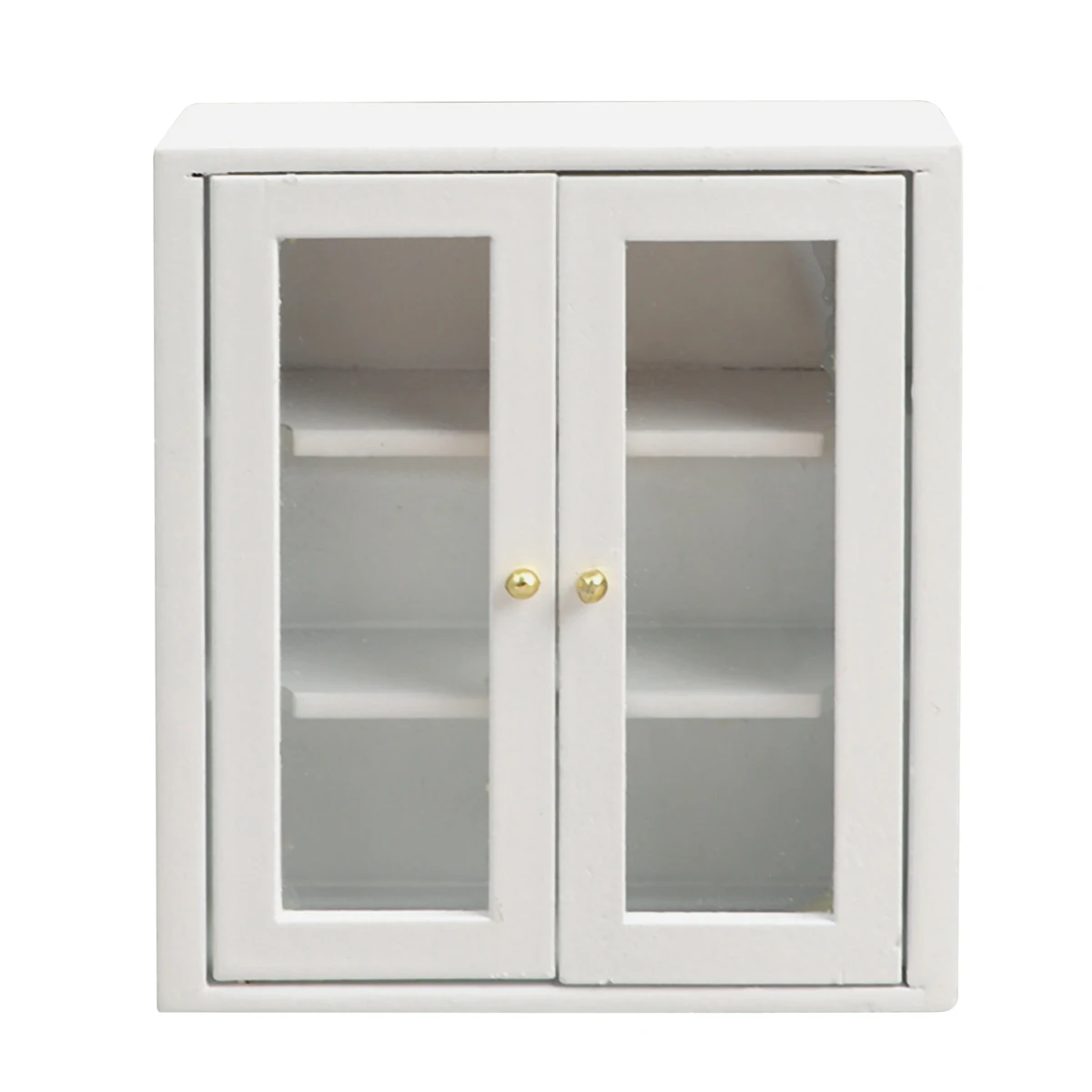 A72I 1:12 Miniature White Wall Cabinet Hanging Storage Organizer Cupboard Furniture Decor Toy