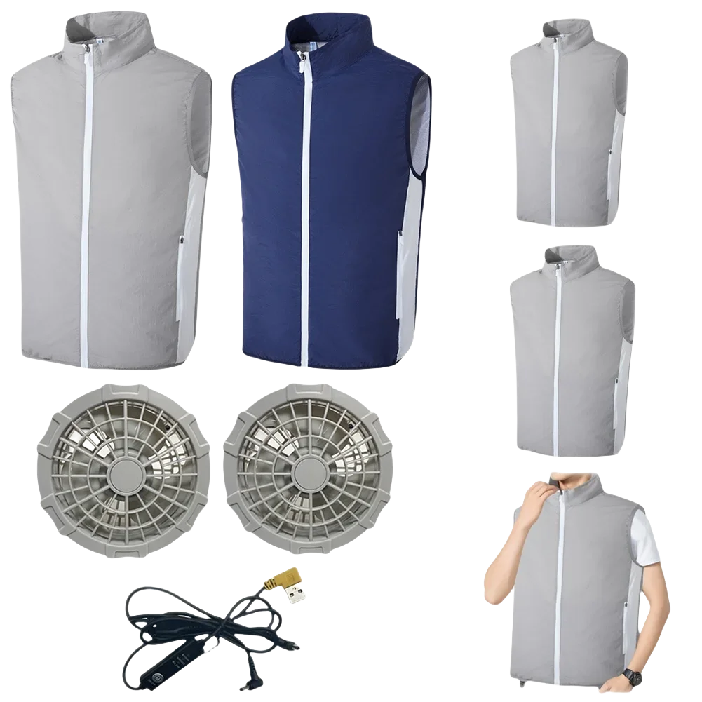 

Summer Cooling Vest for Men Women, Air Condition Fishing Shirt with Fan, Outdoor Breathable Anti-Heat Wind Jacket Couple Wear