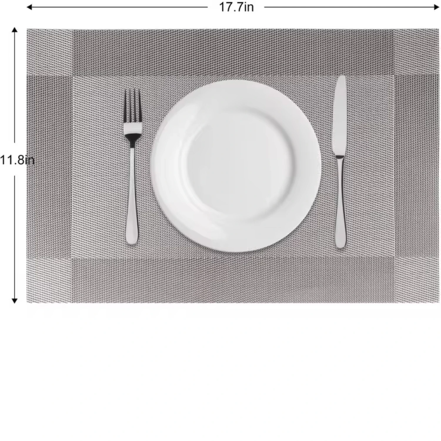 New 4pcs Meal Mats Cloth Placemats Set of 4 Heat-Resistant Table Mats Washable Gray Dining Mat