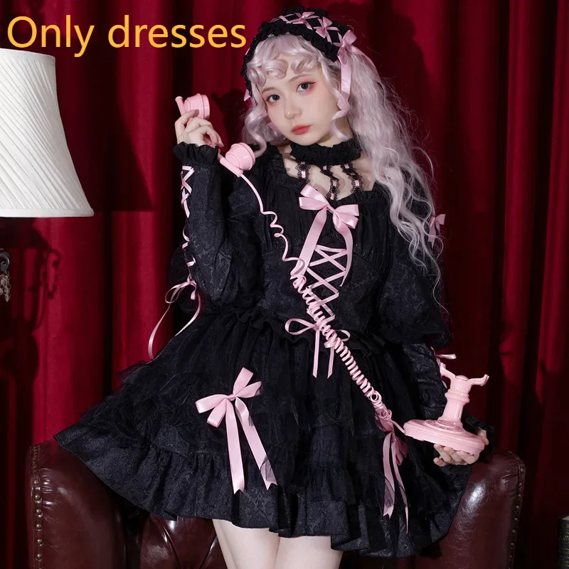 

lolita Dress Long sleeve dress Sweet cool dark Gothic style Lolita dress