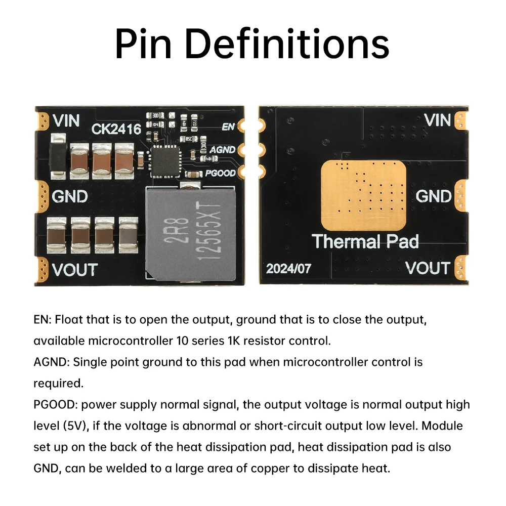 DC-DC Step-down Power Module DC6~24V To 5V16A DC15~24V To 12V12A Buck Power Supply Module Over Temperature Protection