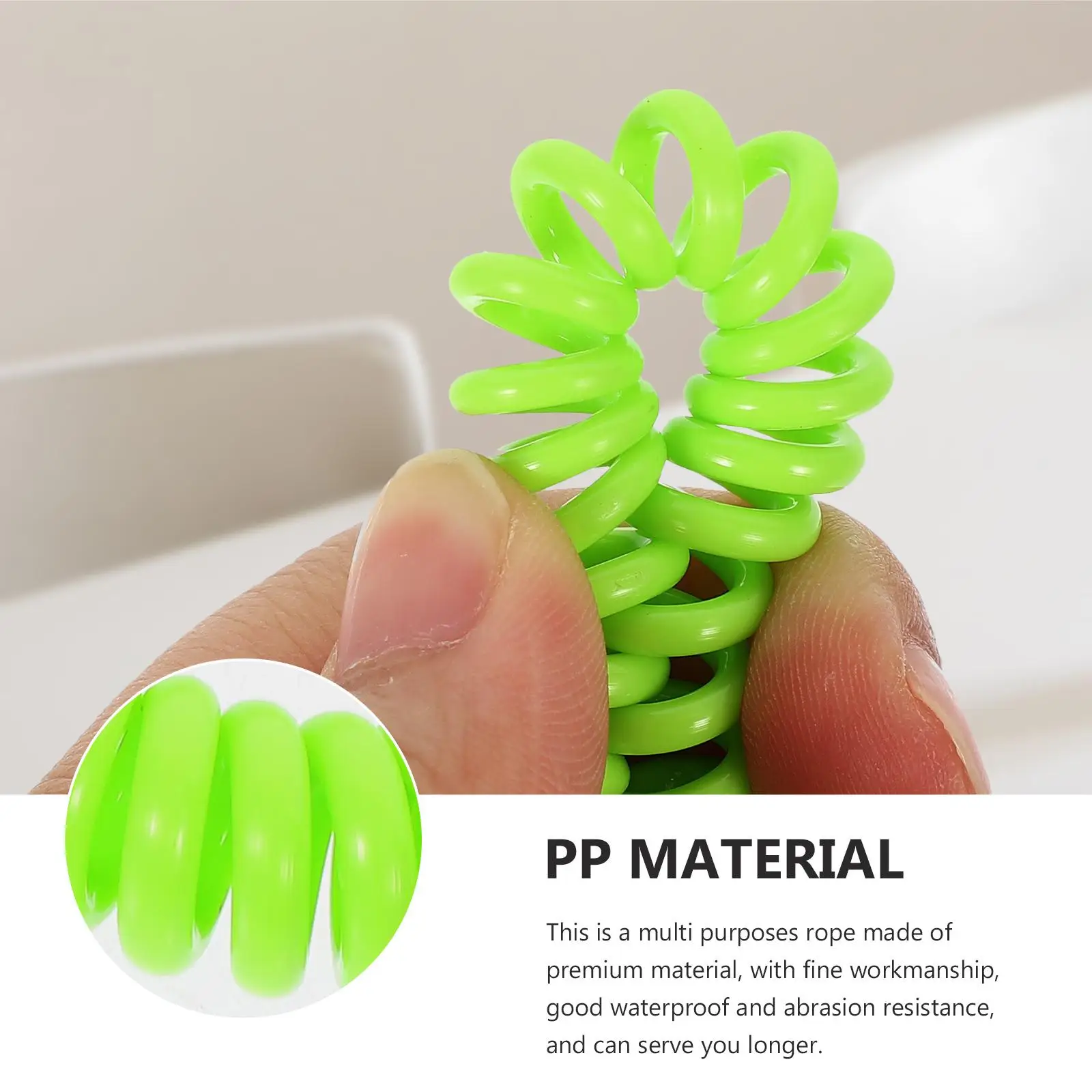 6 Pcs Anti-lost Rope Bracelet Key Chain Holder Wrist Coil Spring Chains PP Retractable Lightweight Practical