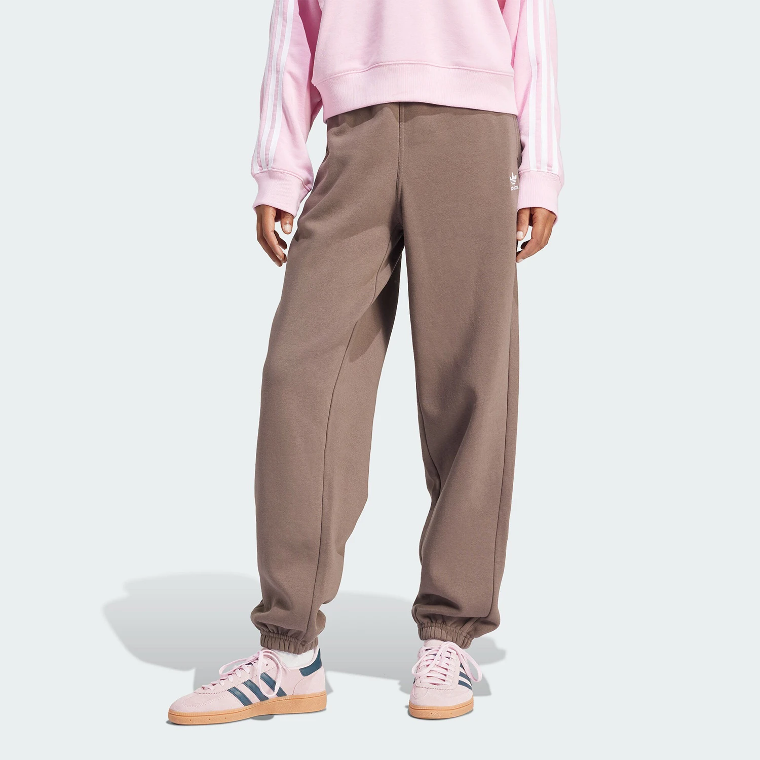 

Оригинальные женские классические спортивные брюки Adidas Trefoil с высокой талией и зауженным кроем IR5974