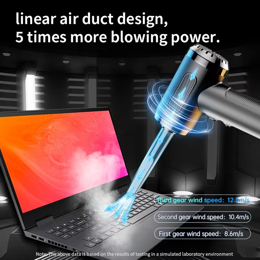 

3 In 1 Car Vacuum Cleaner High Suction Air Compressor Powerful 68W Digital Portable Vacuum Cleaner Air Duster Blower 50000RPM