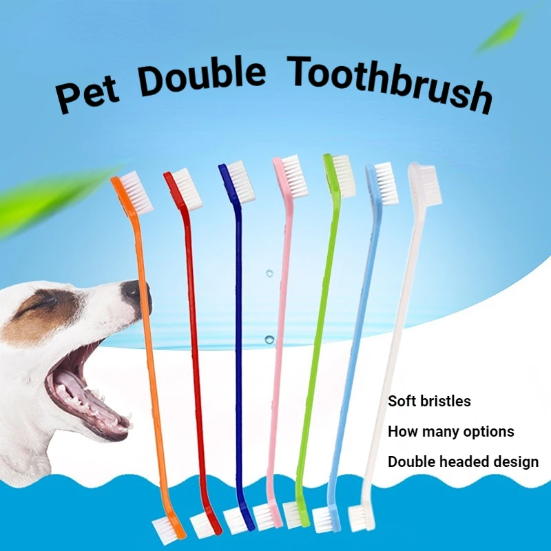 

Dog Toothbrush Pack,7 Long Handled Dual Headed Toothbrush Kit for Dog Dental Care,Use Double Sided Pet Toothbrush Clean Set,7PCS