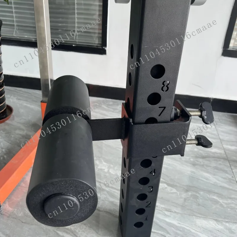 Gym Hamstring Curl with Foam Padded Ankle Bar Strength Rack Workout Tools Nordic Squat Rack Curly Hair