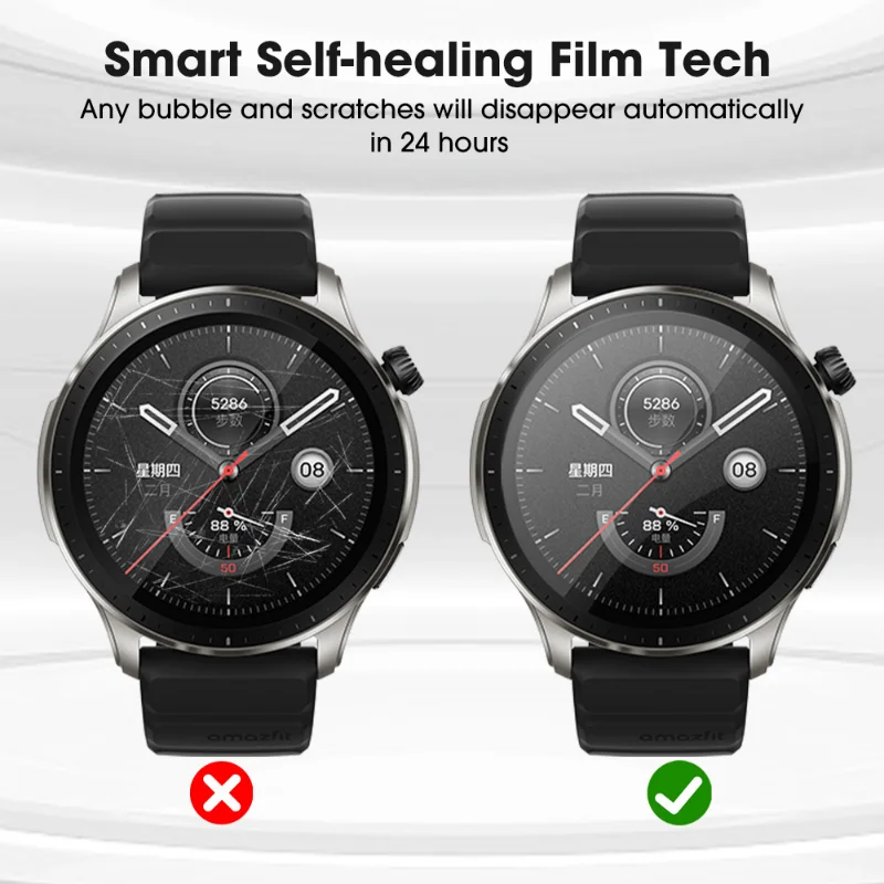 For Amazfit GTR 4 Screen Protective Film HD Transparent Scratch Resistant Soft Hydrogel Film for Huami Amazfit GTR 4 Accessories