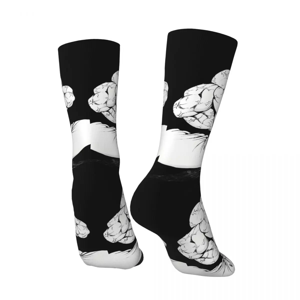 Funny Crazy Sock for Men Terrific Hip Hop Harajuku Baki Hanma Happy Quality Pattern Printed Boys Crew compression Sock Casual