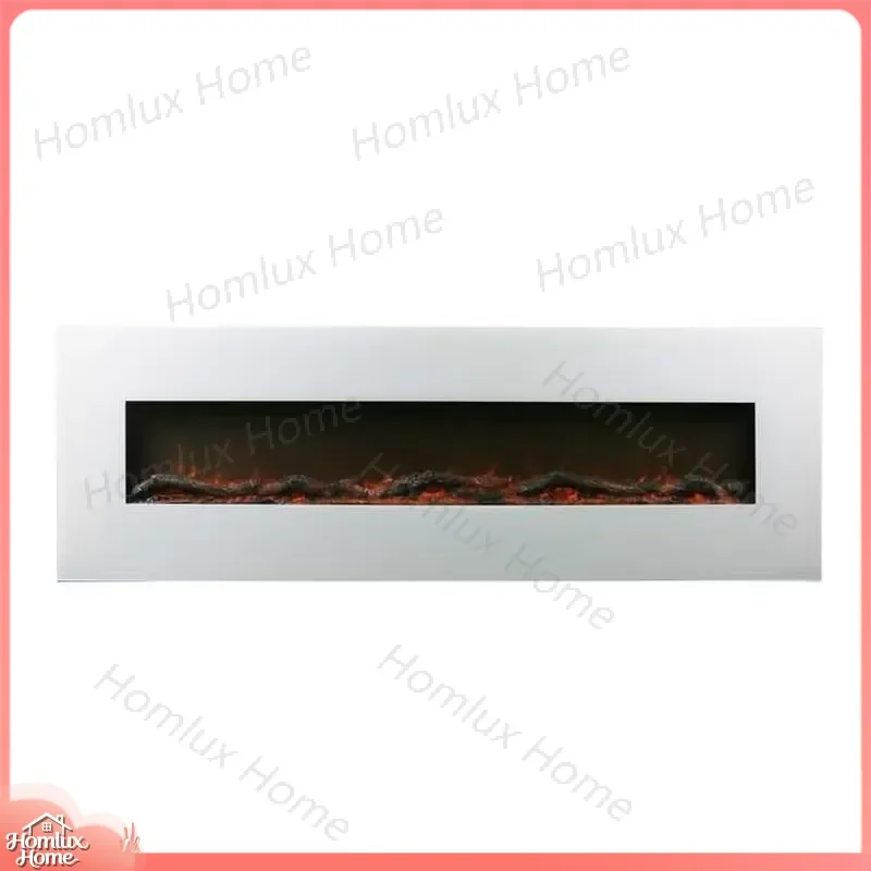 128cm Wall Mounted Fireplace with Remote Control Modern Heater for Living Room Bedroom Home Decoration Efficient