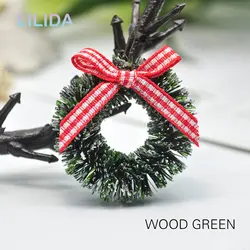 12pcs Christmas Wreath Decorations Xmas Tree Decor Garden Home Decoration Mini Craft Dollhouse Micro Decor DIY Dollhouse Decor