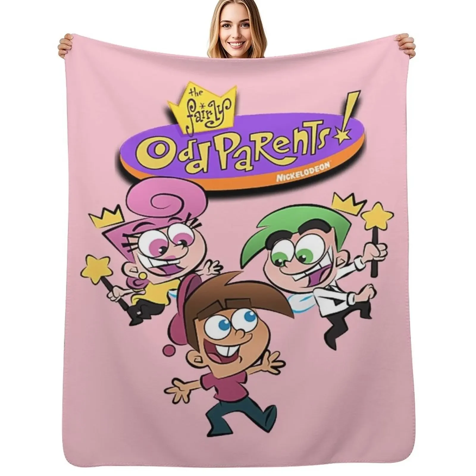 

Fairly Oddparents Throw Blanket Plaid on the sofa decorative Hairy heavy to sleep Blanket