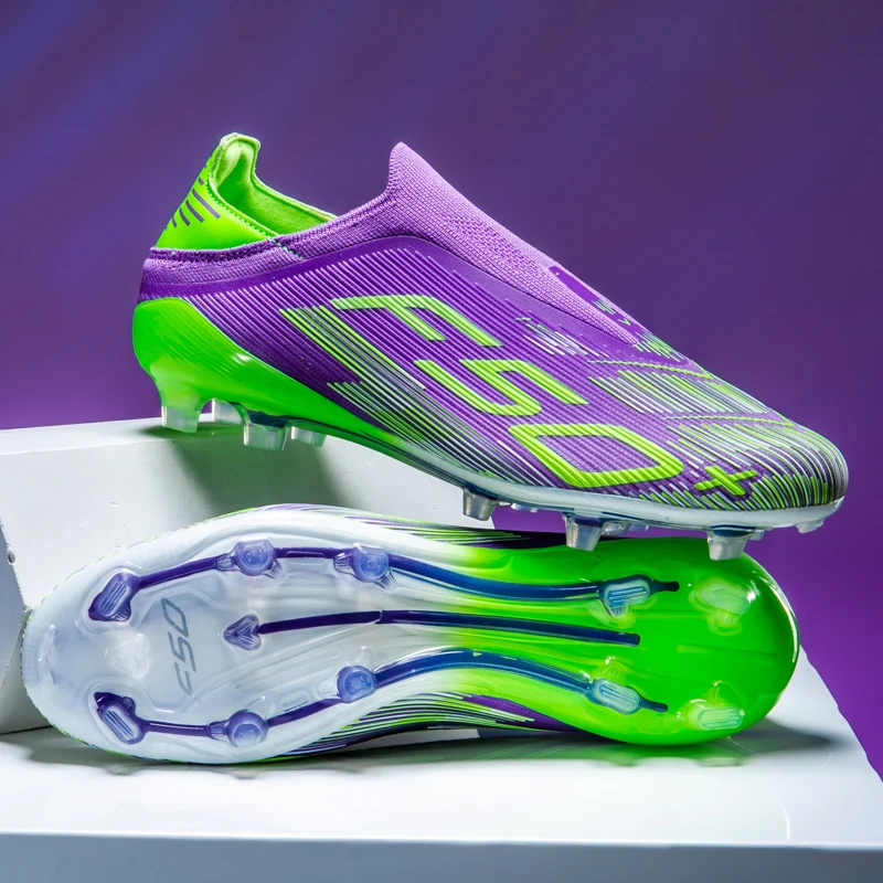 

Super Star Fashion Letter Printed Men's Soccer Sneakers Long Spikes Football Cleats Men Professional Futsal Shoes Man Trainers