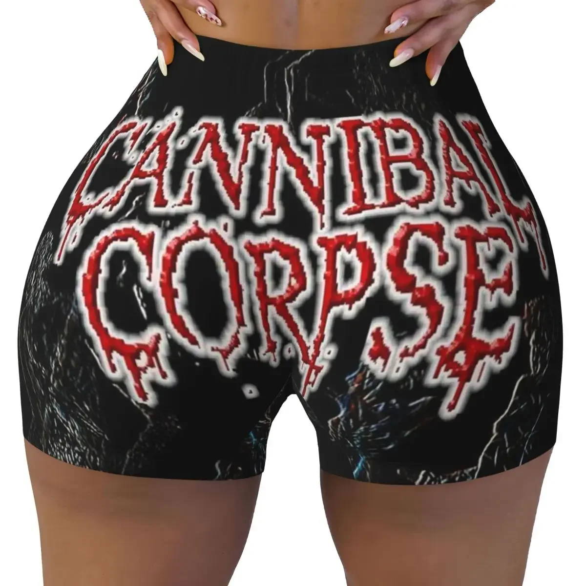 Custom Cannibal Corpse Metal Skateboard Women Gym Workout Running Shorts Athletic Volleyball Biker Yoga Shorts