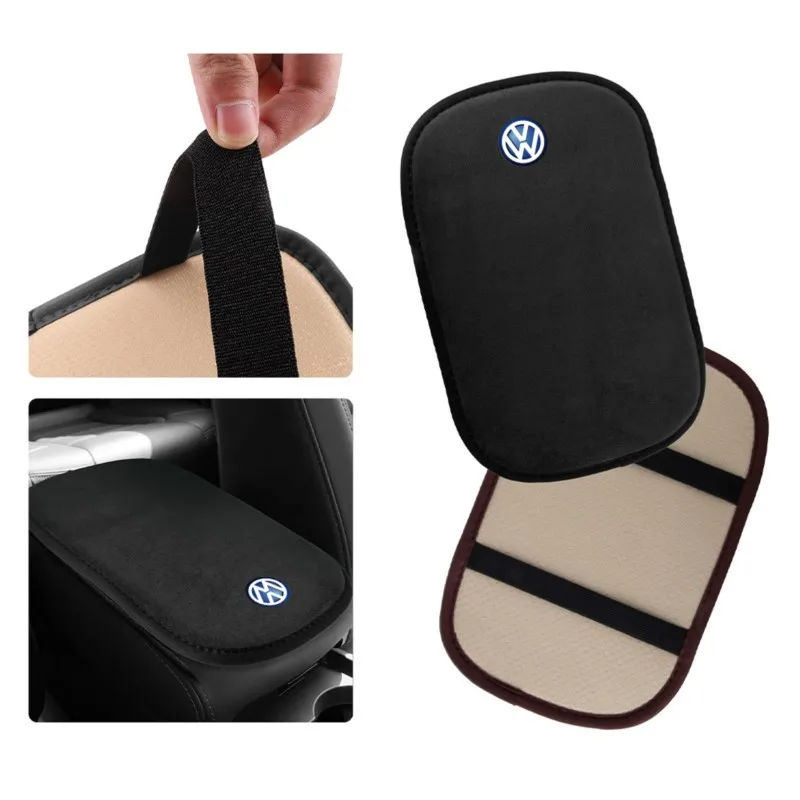 Car Armrest Mat Center Console Arm Rest Protection Cushion Auto Armrest Storage Box Cover Pad For Volkswagen VW Jetta Golf Rline
