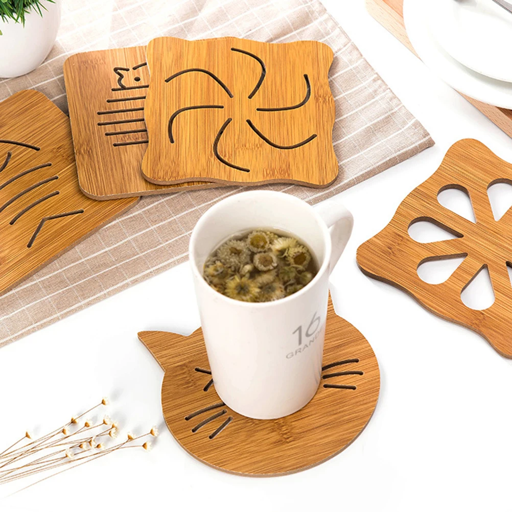 

Solid Wood Owl Cartoon Cup Coaster Heat Resistant Bowl Holder Pad Coffee Tea Cup Mat Table Protector Anti Burn Desk Coaster