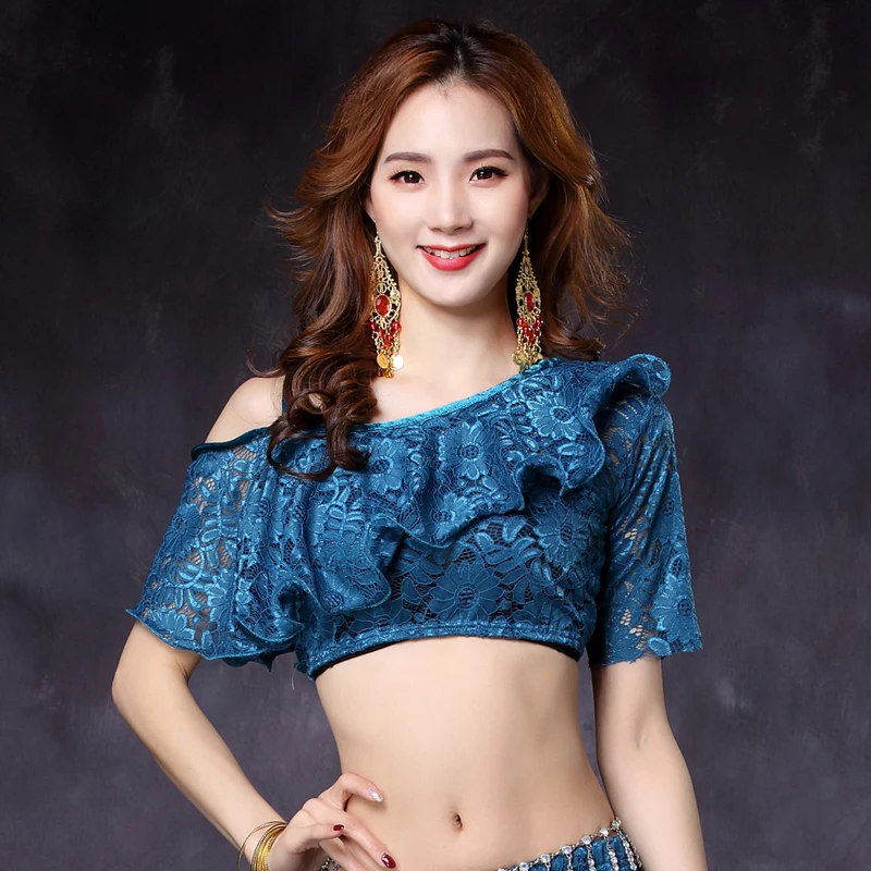 ort Sve Spitze Bauchtanz Outfit Damen Übungskostüm Anfänger Sexy Performance Top Fitn Sportswear oulder Baring