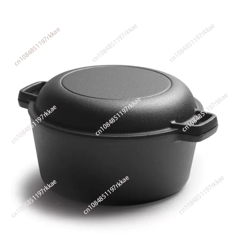 

Кастрюля для жарки и тушения хлеба Многофункциональная бинауральная кастрюля 2-в-1 Углубленая чугунная кастрюля