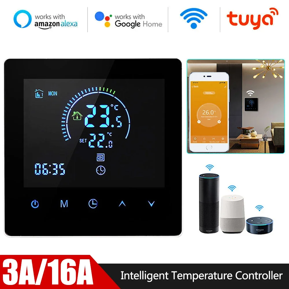 WiFi Smart Tuya Thermostat Temperature Controller Water Electric Floor Heating Gas Boiler App Voice Control by Alexa Google Home