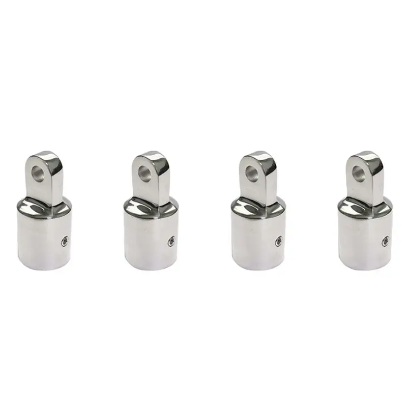 

4X Single Screw 316 Stainless Steel 20Mm Eye End Cap Bimini Top Hardware Marine Boat Yacht External Eye End