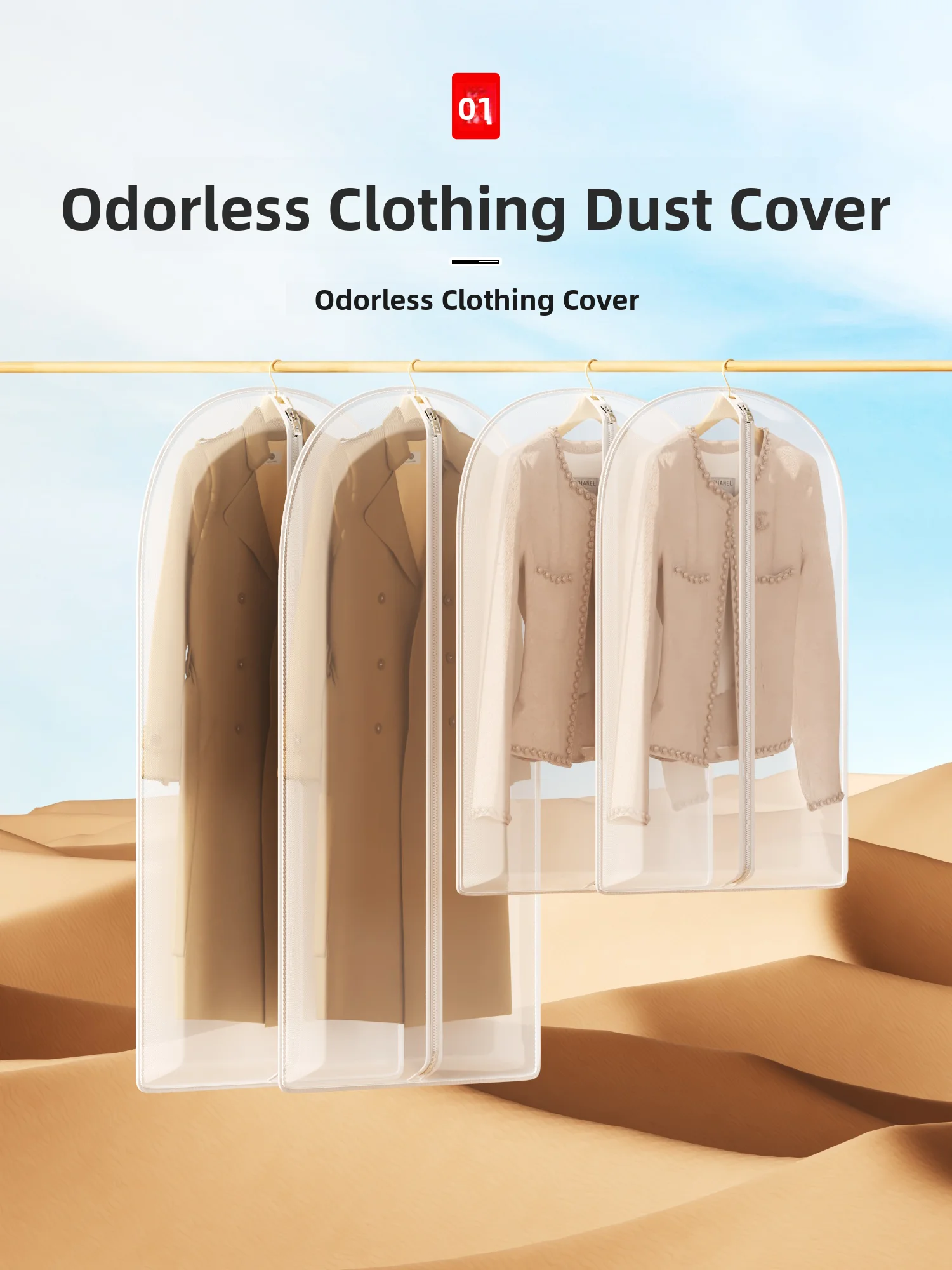 

Japanese Style Long down Jacket Fur Coat Dustproof Cover Hanging Clothes Bag Home Use Bag for Coat Closet Storage Organizer
