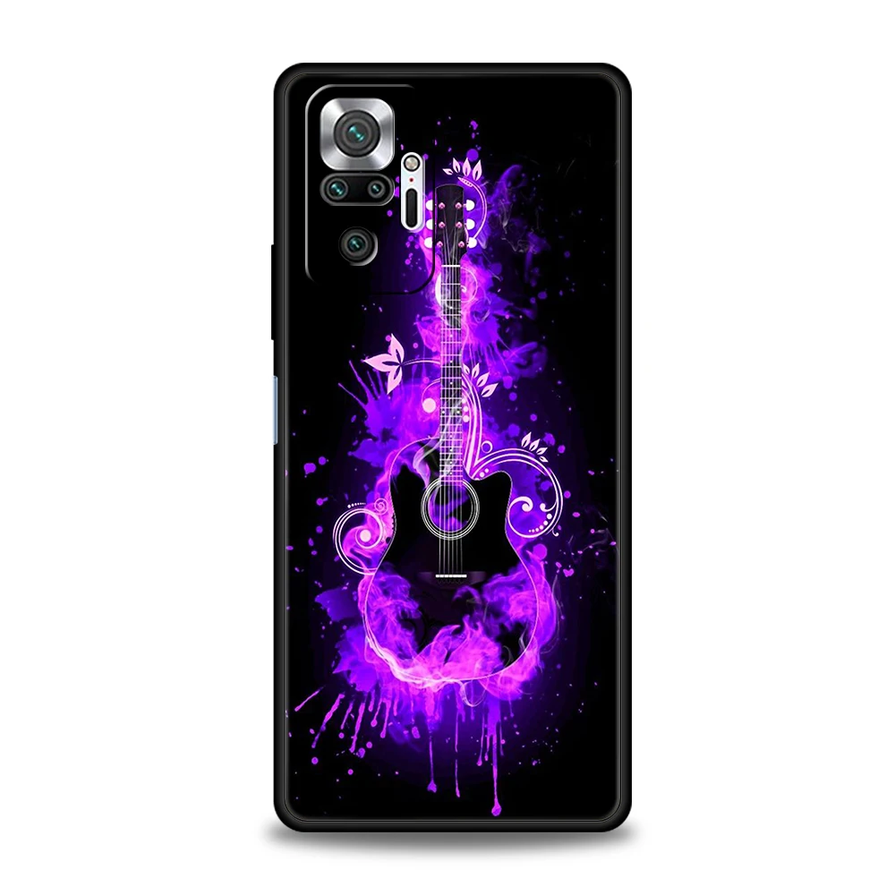 Capa para telefone Guitar Music Art, Bolsa Soft Shell para Xiaomi Redmi Note 12 Pro, K40 Gaming, K50, 8A, 9T, 9A, 9C, Nota 8, 8T, 9, 9S, 10, 11 Pro Mais