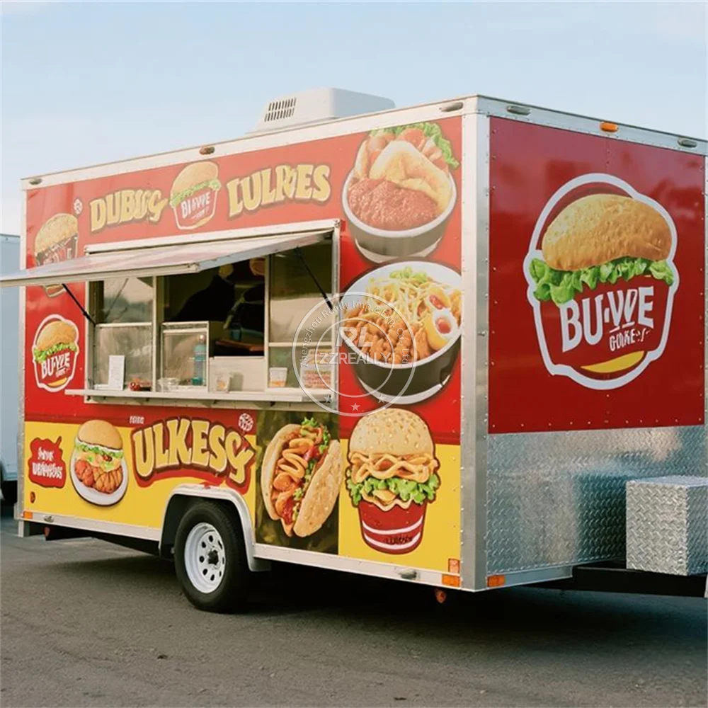 

Commercial Street Restaurant Mobile Kitchen Food Cart Designs Fully Equipped Mobile Fast Food Truck Trailer for Sale