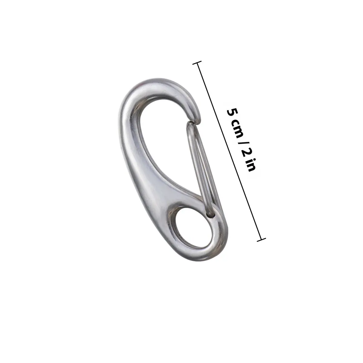2Pcs Stainless Steel Dog Tag Clip Pet Id Holder Detach for Collars Tags 50Mm Strong Long Life