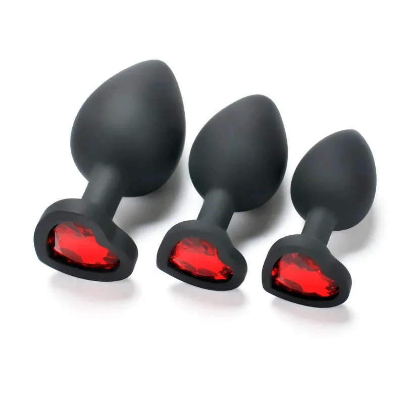1Pcs/set Silicone Anal Plug Crystal Heart Shaped Base Butt Plug Trainer Massage Anus Expansion Sex Products For Men Women Gay
