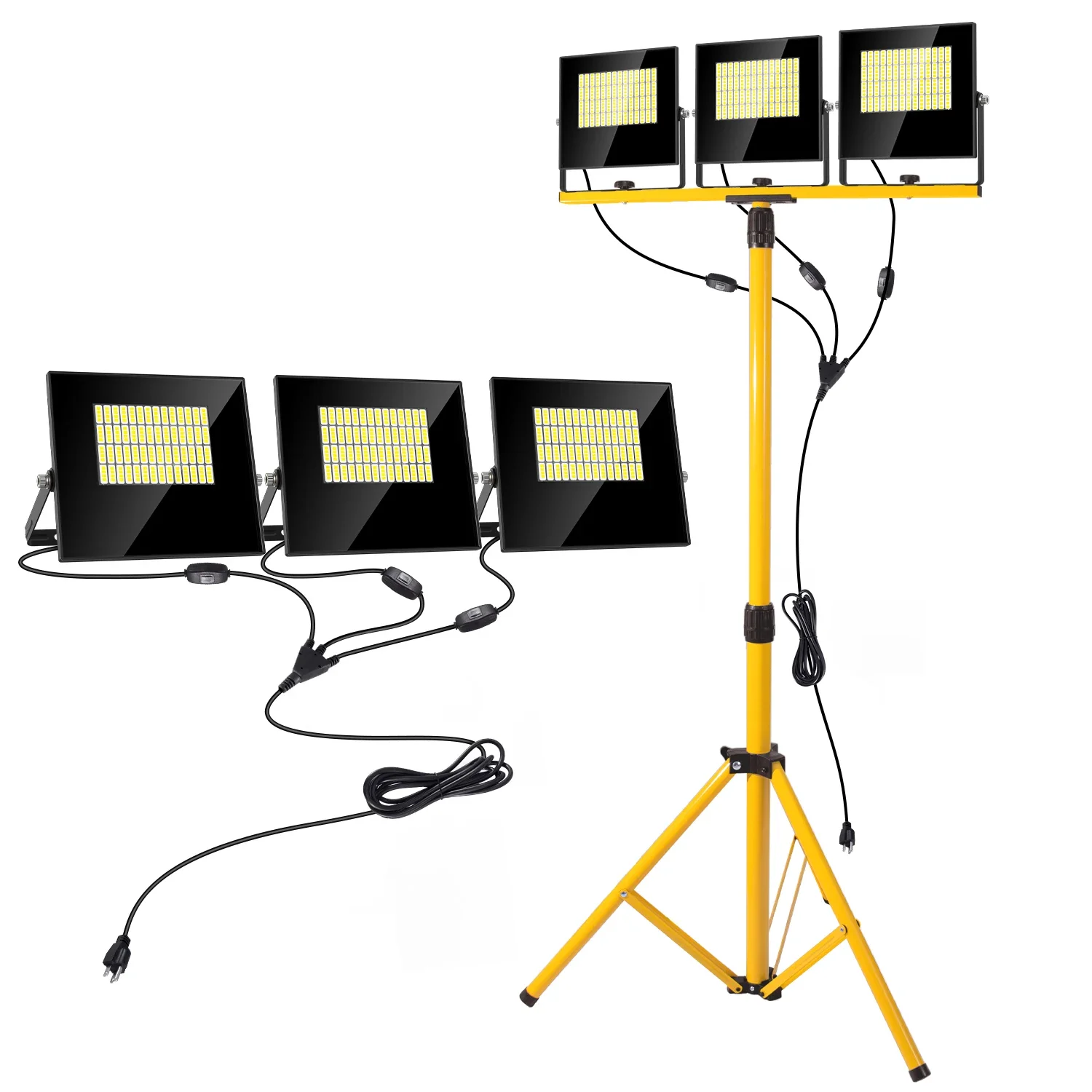 

LED Work Light with Stand 180W IP67 Use in Construction Sites Rechargeable Adjustable Head Led Tripod Work Light