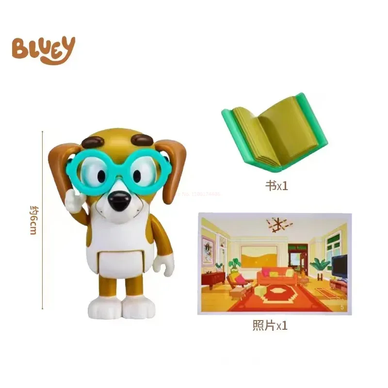 Original Bluey Friends Anime Figure Family Role Cute Things For Kids Puppy Doll Children Toy Model Collection Christmas Gift