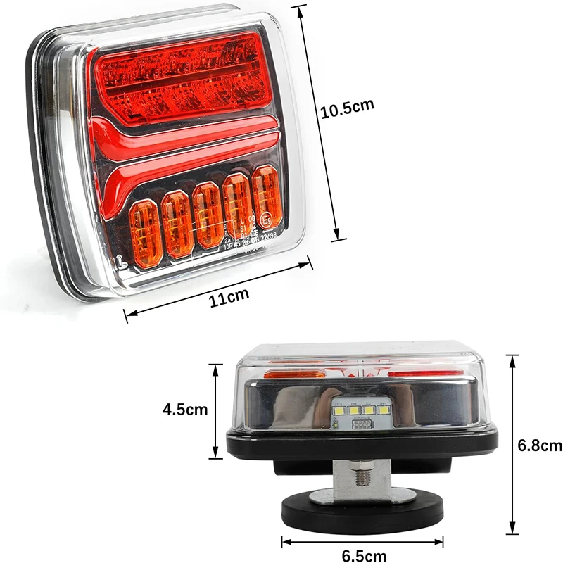 Yuanjoy 12/24V Magnetic Wireless LED Trailer Rear Lights  With 7 Pin Plug For tractor Caravan Lorry Dynamic Rear Lights