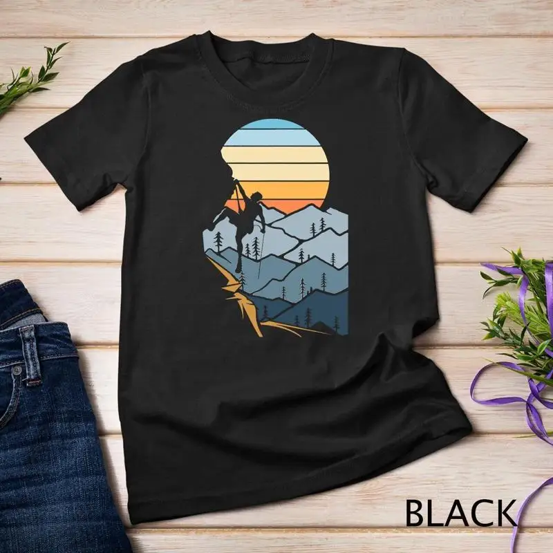 Mountain Climber Boulder Sports Hobby Retro Rock Climbing T Shirt Unisex T shirt