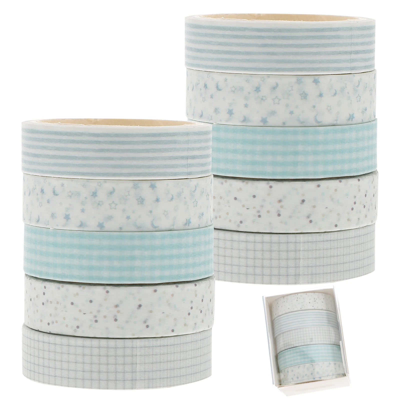 

10 Rolls Decorative Paper Tapes Tape for Diary Supplies Kids Scrapbooking Gifts Safe Material Soft Surface Practical