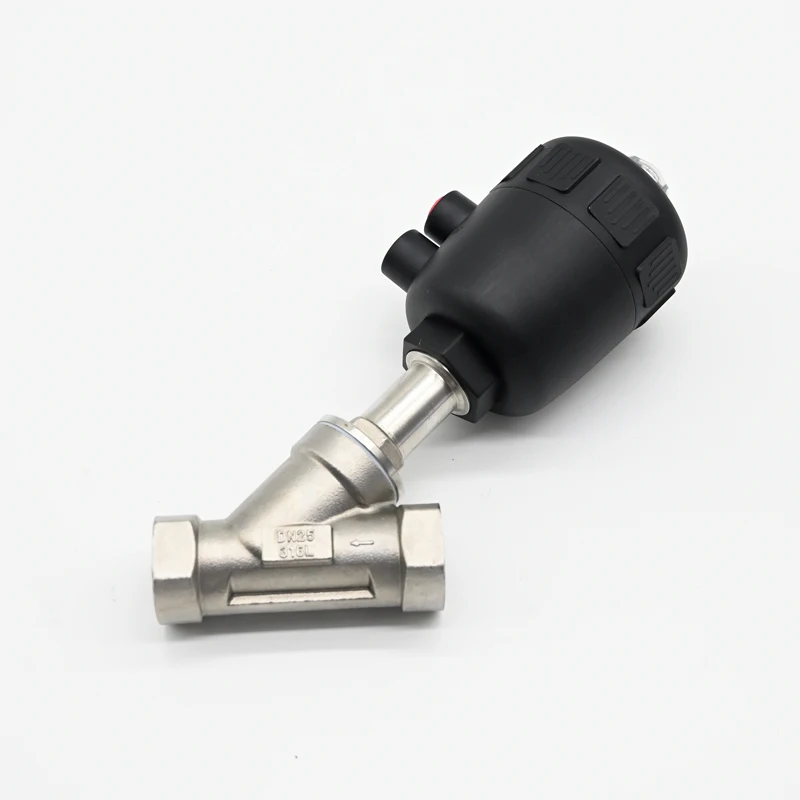 304 Stainless Steel Angle Seat Valve High Temperature Pneumatic Control Valve NPT/BSPT DN10~ DN80 Water/Gas Fast Delivery