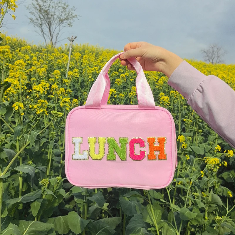 Colore lettere Lunch Bag borsa termica scatola portatile Ice Pack Keep Fresh Picnic Bags borsa termica per alimenti Back To School Gift