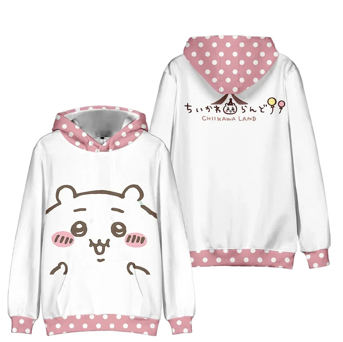 2027 Chiikawa Usagi Hachiware Hoodie Anime Pullover Sweatshirt Langarm Freizeit-Kapuzenpullover Unisex Streetwear Familien-Set – Detail 10