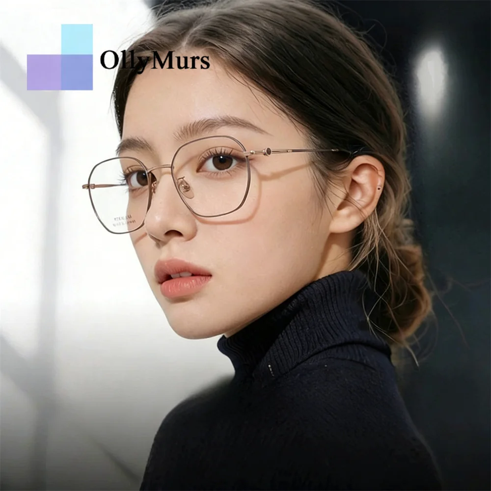 

Высококачественная модная оправа для очков Ollymurs, женская, новая модель 2026 года, из чистого титана, оптическая оправа для очков M106U