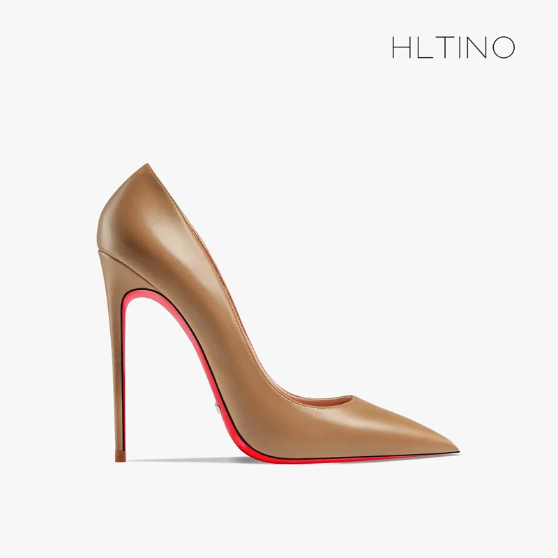 HLTINO 2024 New Women Sexy Pumps Matte Finish 4.7 Inch/12CM Elegant High Heels Red Bottom French Style Spring Summer Shoes