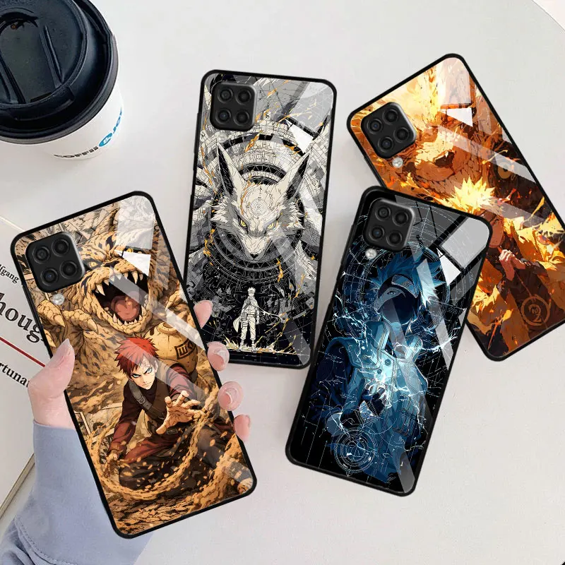 Tempered Glass Case for Samsung Galaxy A07 A50 A06 A10 A20s A03 A7 A70 A04s A50s A04 A8 A05s Naruto Nine-Tails Gaara Phone Cover