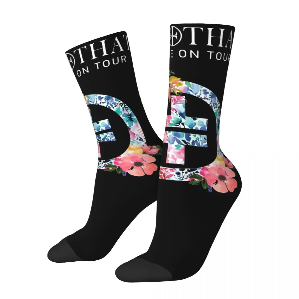 New Men Women Socks TT Rock Band Logo Stuff Comfortable This Life On Tour 2024 Skateboard Sock All Seasons