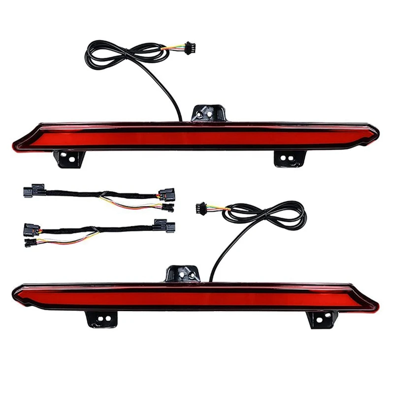

Red Lens Rear Bumper Reflector Brake Tail Sequential Flash Signal Lights Lamp for Honda Accord 10Th Gen
