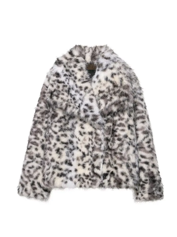 HH, nuevos abrigos de moda de invierno para mujer, estampado con cuello vuelto, mangas largas, bolsillos, chaquetas cálidas elegantes de un solo pecho para mujer