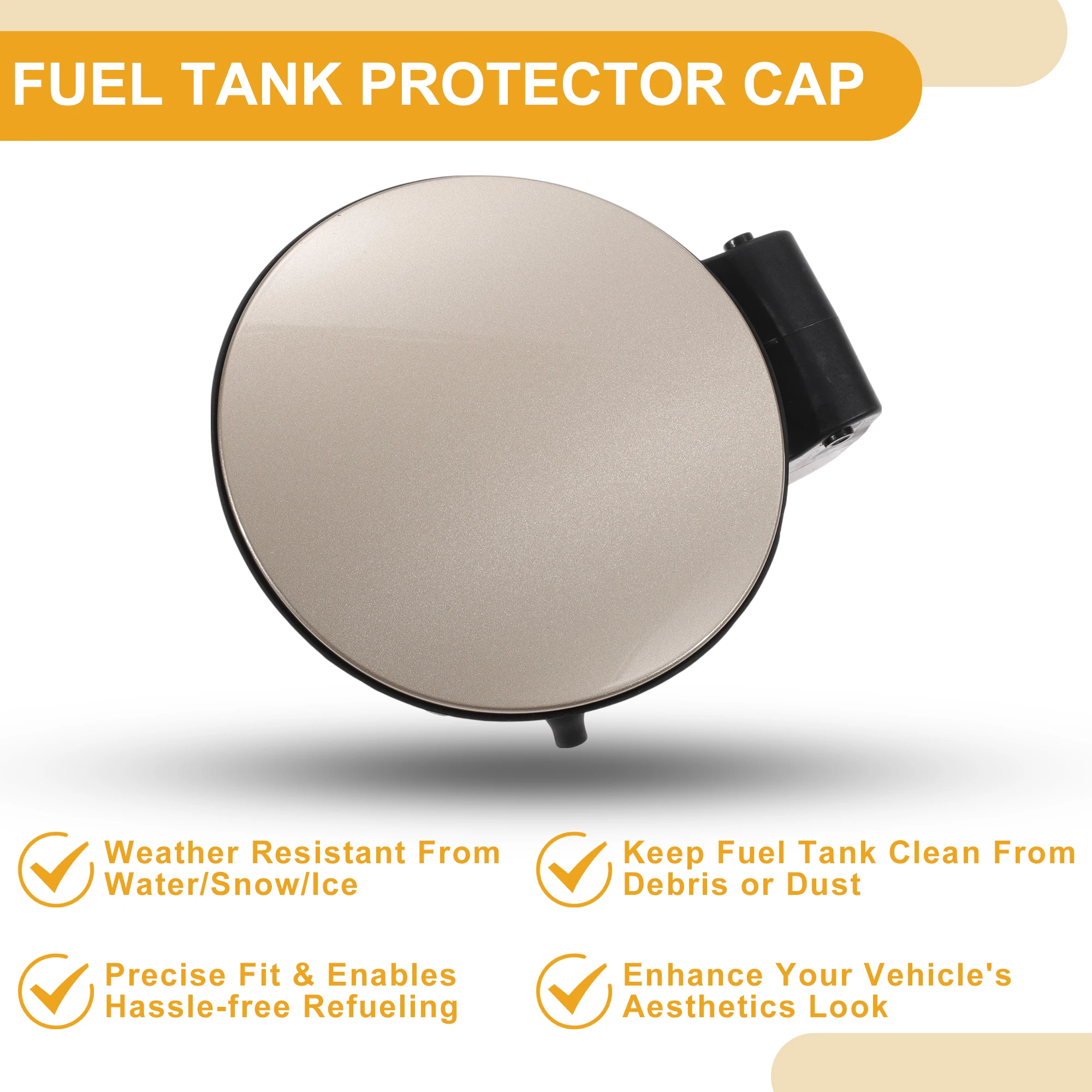 غطاء باب خزان الوقود UXCELL لسكودا يتي 2013 نوع الترباس رقم 5L6809857 الانجراف الذهبي ABS #3